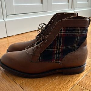 Brooks Brothers Tartan Plaid Boots Size 8.5 Never Worn